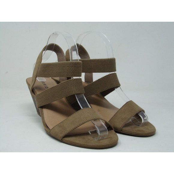Torrid Wedge Women Elastic Strappy Tan Sandals - Picture 2 of 7